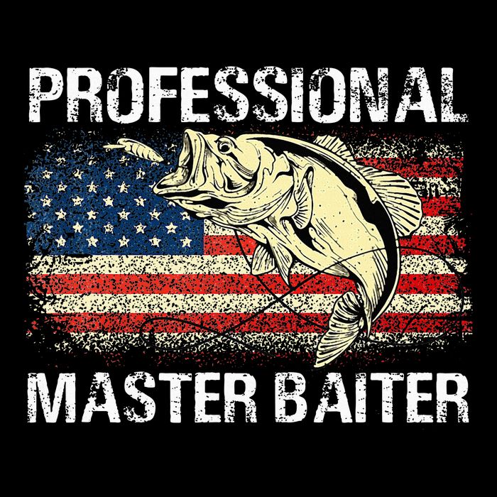 Professional Master Baiter Retro American Flag Cooling Performance Crew T-Shirt