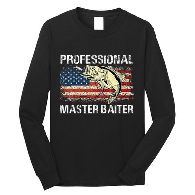 Professional Master Baiter Retro American Flag Long Sleeve Shirt
