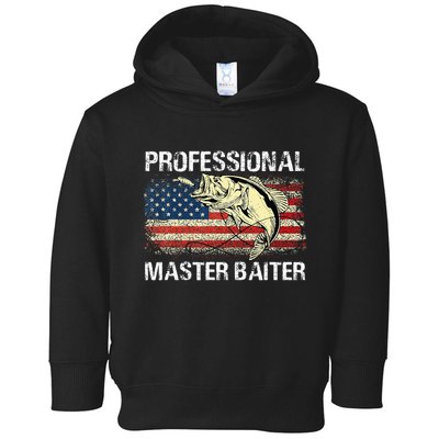 Professional Master Baiter Retro American Flag Toddler Hoodie
