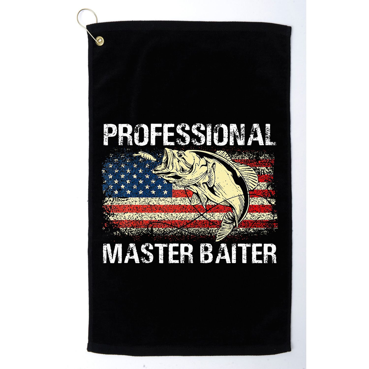 Professional Master Baiter Retro American Flag Golf Towel