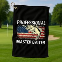 Professional Master Baiter Retro American Flag Golf Towel
