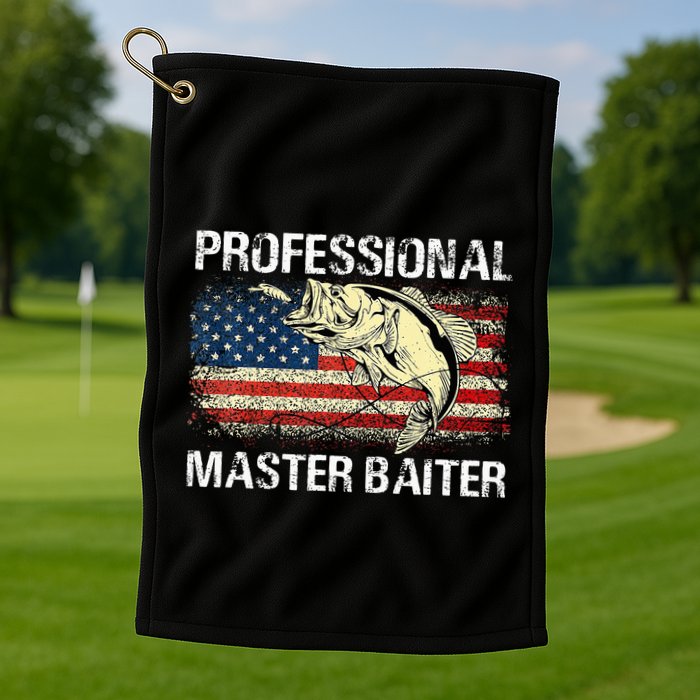 Professional Master Baiter Retro American Flag Golf Towel