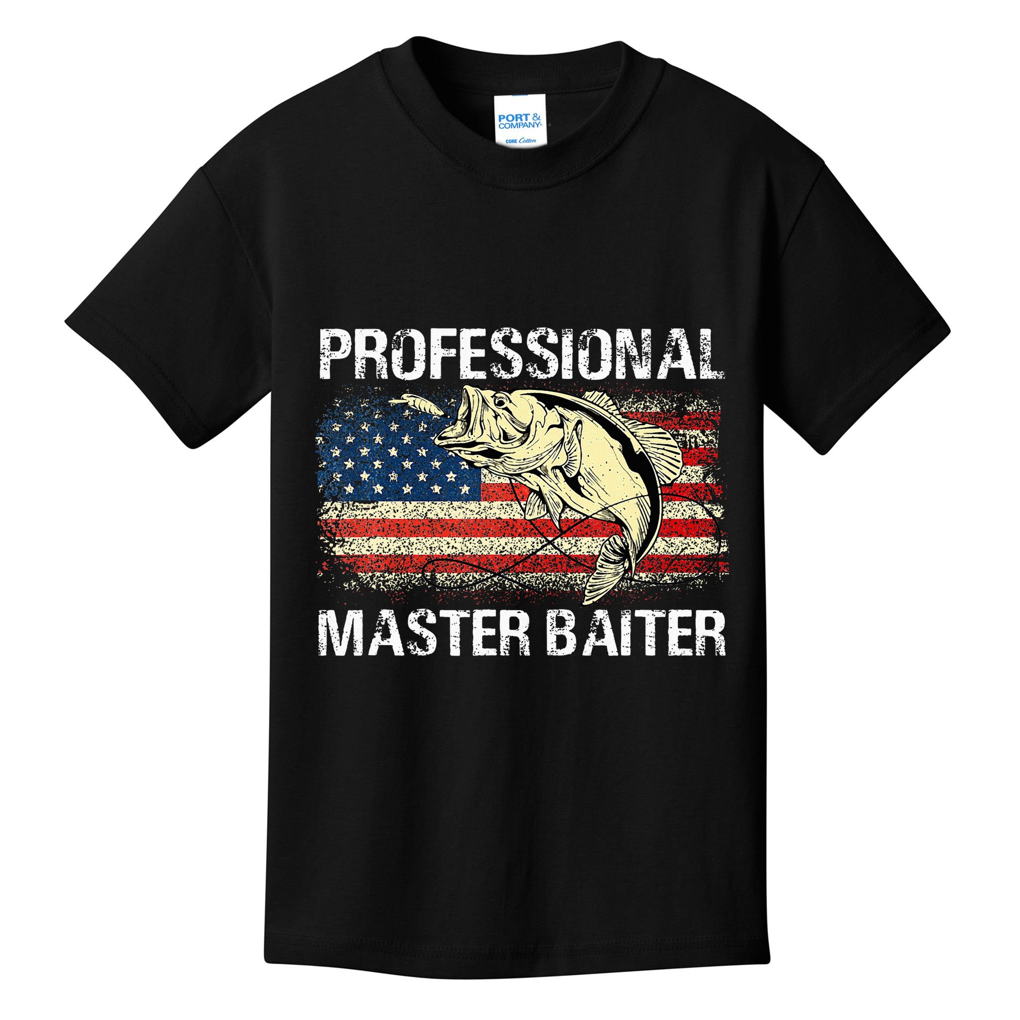Professional Master Baiter Retro American Flag Kids T-Shirt