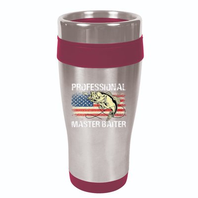 Professional Master Baiter Retro American Flag 16oz Travel Tumbler
