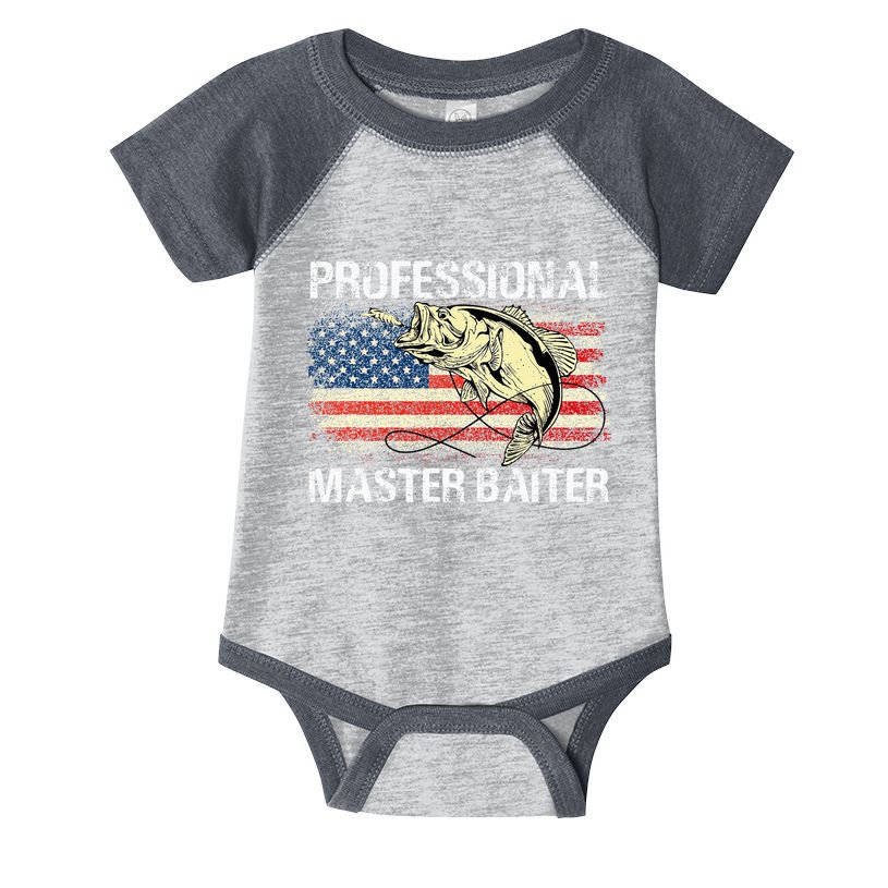 Professional Master Baiter Retro American Flag Infant Baby Jersey Bodysuit