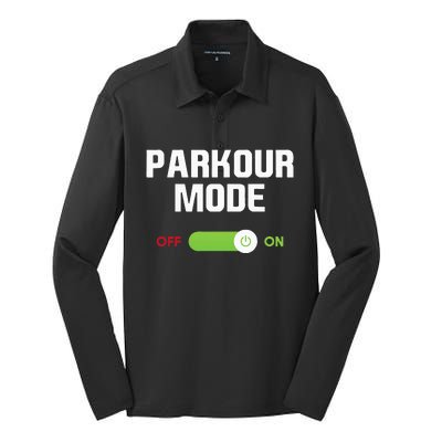 Parkour Mode Backflip Freerunning Urban Gymnastic Silk Touch Performance Long Sleeve Polo