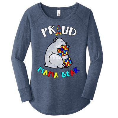 Proud Mama Bear Autism Awareness Day Autistic Month Women's Perfect Tri Tunic Long Sleeve Shirt