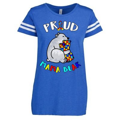 Proud Mama Bear Autism Awareness Day Autistic Month Enza Ladies Jersey Football T-Shirt