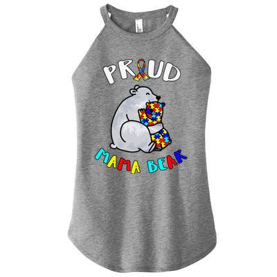 Proud Mama Bear Autism Awareness Day Autistic Month Women's Perfect Tri Rocker Tank