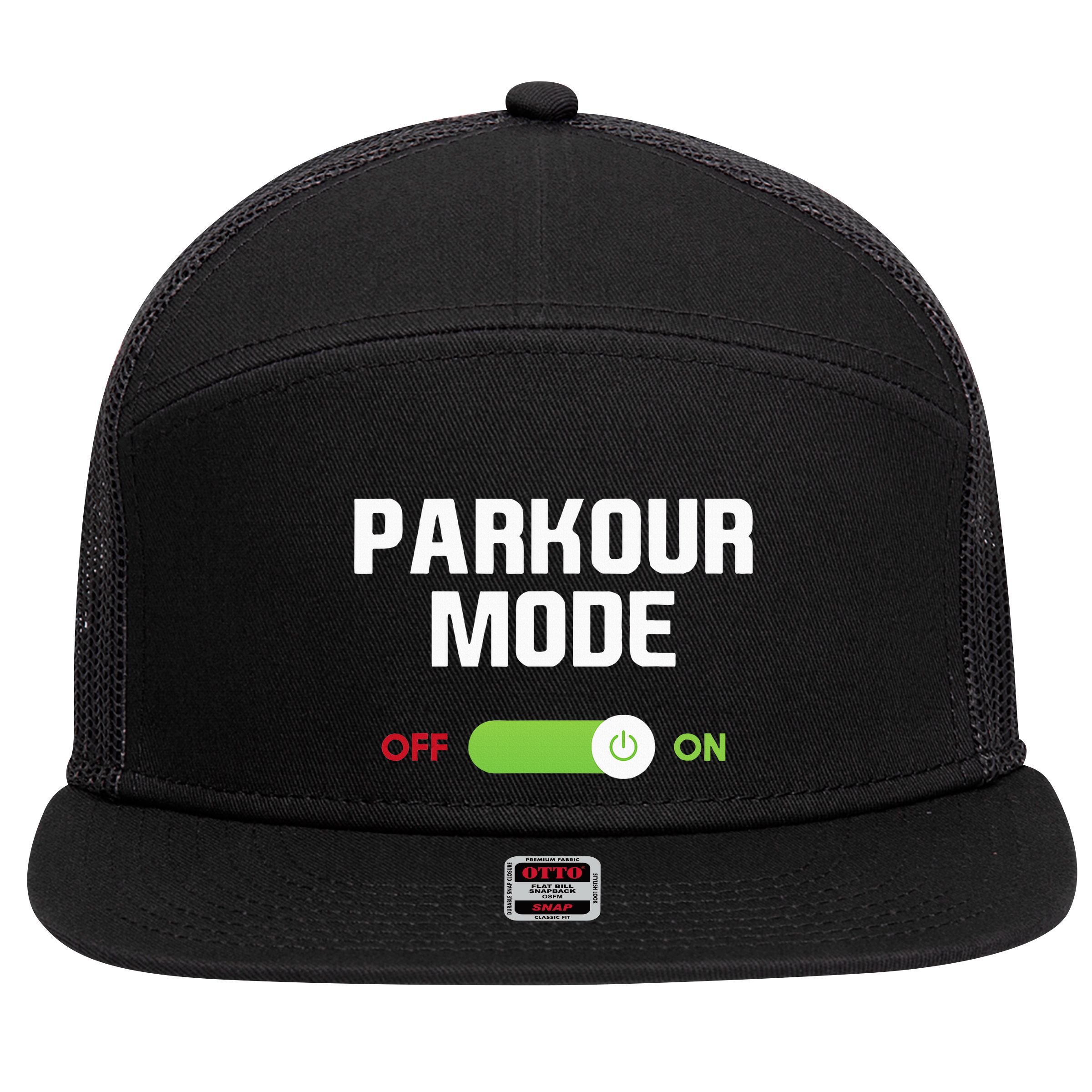 Parkour Mode Backflip Freerunning Urban Gymnastic 7 Panel Mesh Trucker Snapback Hat