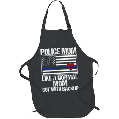 Police Mom Blue Line Flag Heart Apron