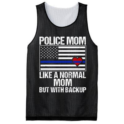 Police Mom Blue Line Flag Heart Mesh Reversible Basketball Jersey Tank