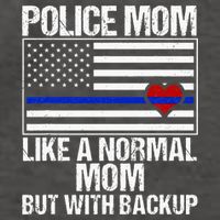 Police Mom Blue Line Flag Heart Vector Backpack