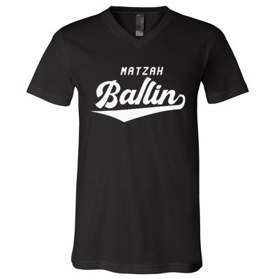 Passover Matzah Ballin Jewish Pesach Matzo Ball Frogs V-Neck T-Shirt