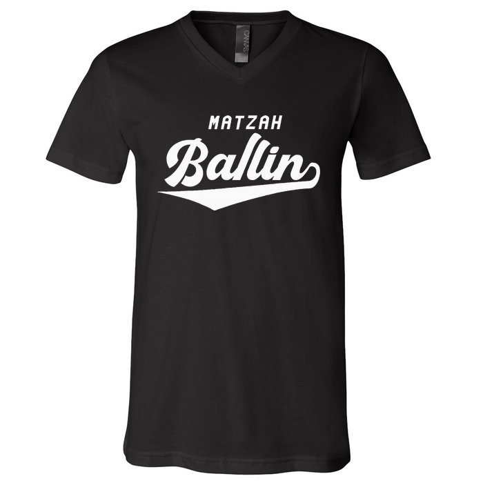 Passover Matzah Ballin Jewish Pesach Matzo Ball Frogs V-Neck T-Shirt