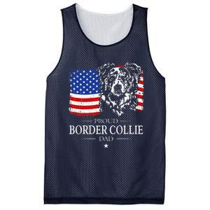 Proud Merle Border Collie Dad American Flag Patriotic Dog Mesh Reversible Basketball Jersey Tank