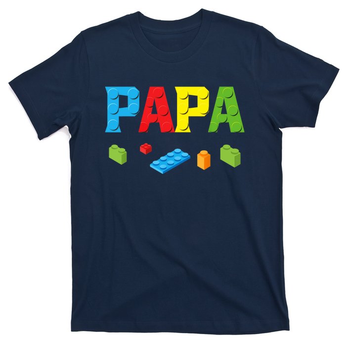 Papa Master Builder Building Bricks Blocks Family Set Parent T-Shirt