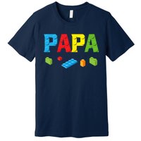 Papa Master Builder Building Bricks Blocks Family Set Parent Premium T-Shirt