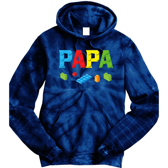 Papa Master Builder Building Bricks Blocks Family Set Parent Tie Dye Hoodie