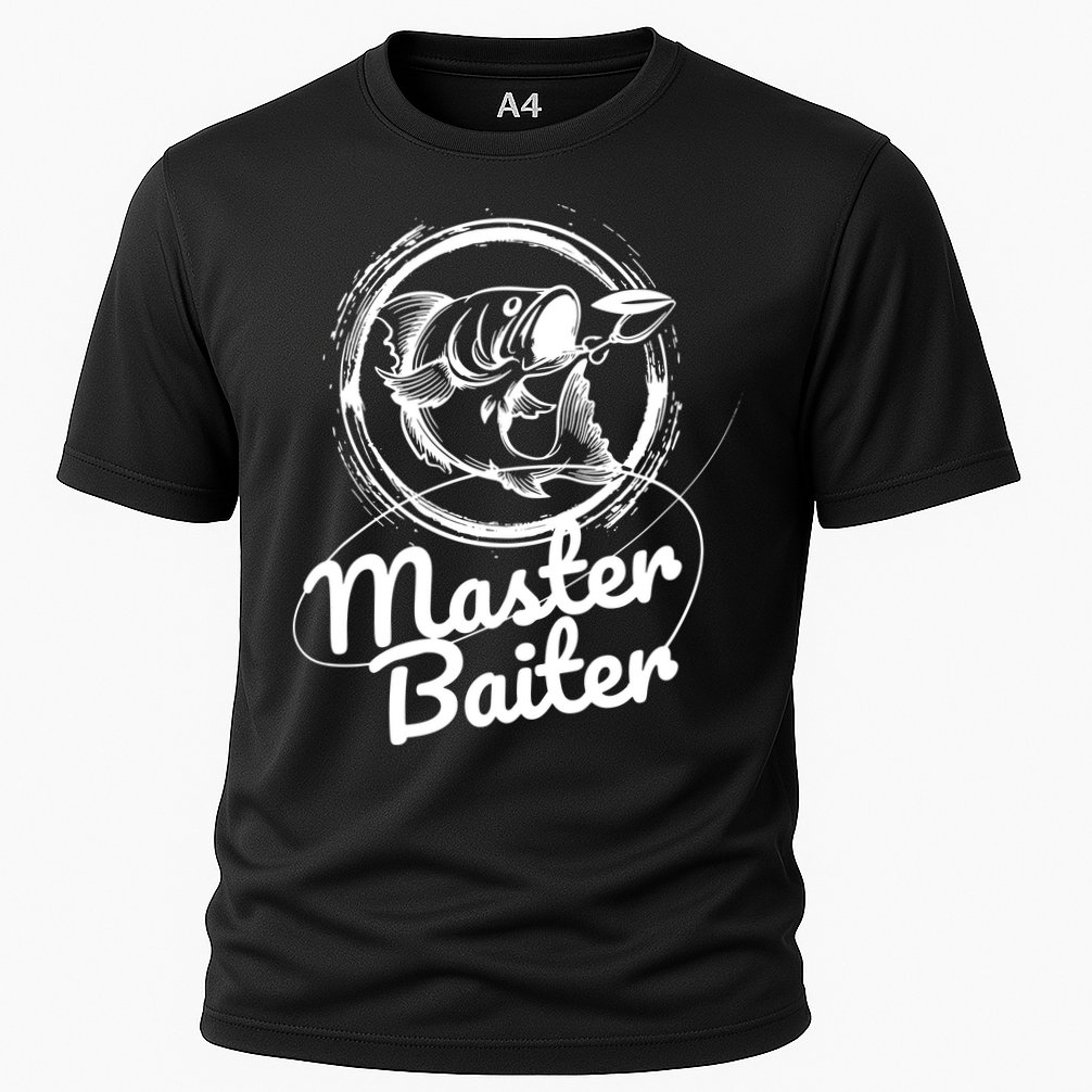Professional Master Baiter Retro American Flag Funny Fishing Cooling Performance Crew T-Shirt