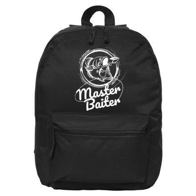 Professional Master Baiter Retro American Flag Funny Fishing 16 in Basic Backpack