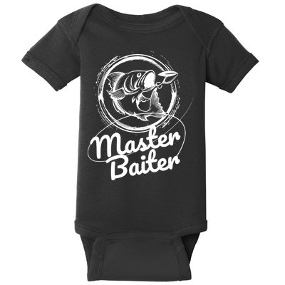 Professional Master Baiter Retro American Flag Funny Fishing Baby Bodysuit
