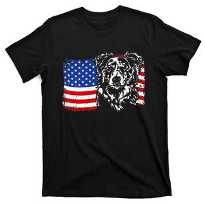 Proud Merle Border Collie American Flag Patriotic Dog T-Shirt