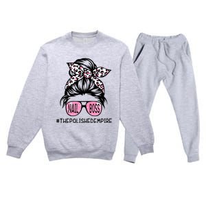 Poa7 Messy Bupoa7 Messy Bun Nail N Nail Boss The Polished Empire Nail Boss Woman Premium Crewneck Sweatsuit Set