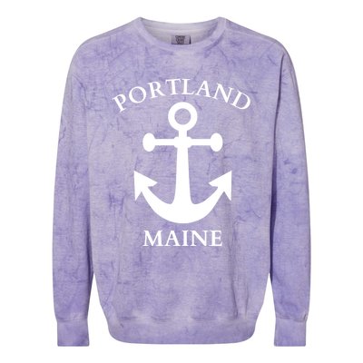 Portland Maine Boat Anchor Boating Cool Gift Colorblast Crewneck Sweatshirt