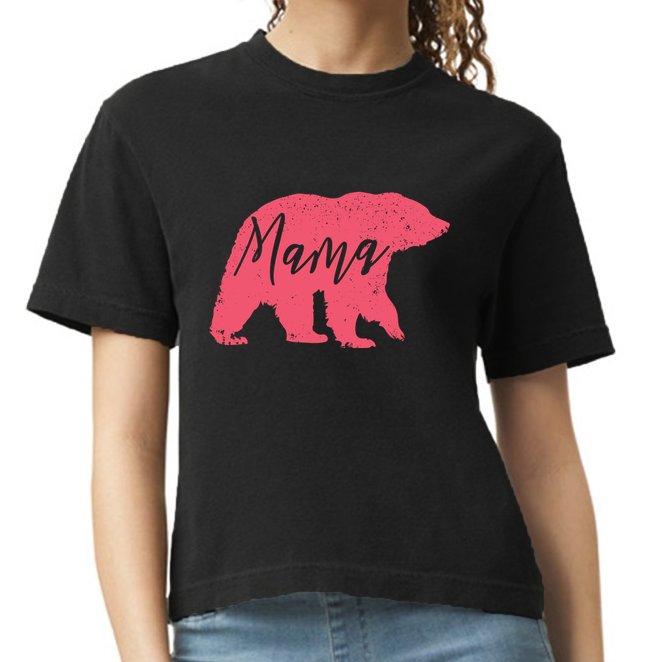 Pink Mama Bear Comfort Colors Boxy T-Shirt