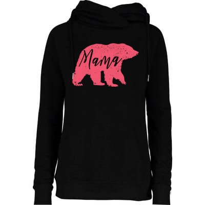 Pink Mama Bear Womens Funnel Neck Pullover Hood