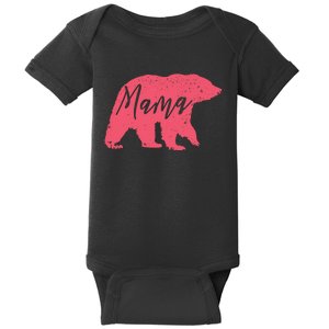 Pink Mama Bear Baby Bodysuit