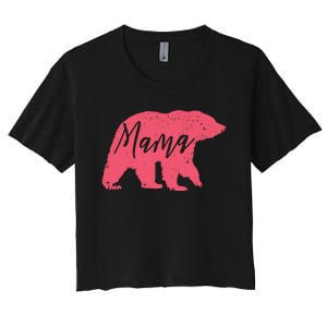 Pink Mama Bear Women's Crop Top Tee