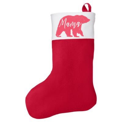 Pink Mama Bear Felt Holiday Christmas Stocking