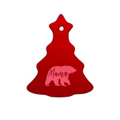 Pink Mama Bear Ceramic Tree Ornament