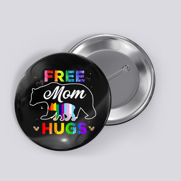 Pride Mama Bear Free Mom Hugs Button