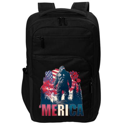 Patriotic Merica Bigfoot Sasquatch Impact Tech Backpack