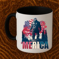 Patriotic Merica Bigfoot Sasquatch Mug