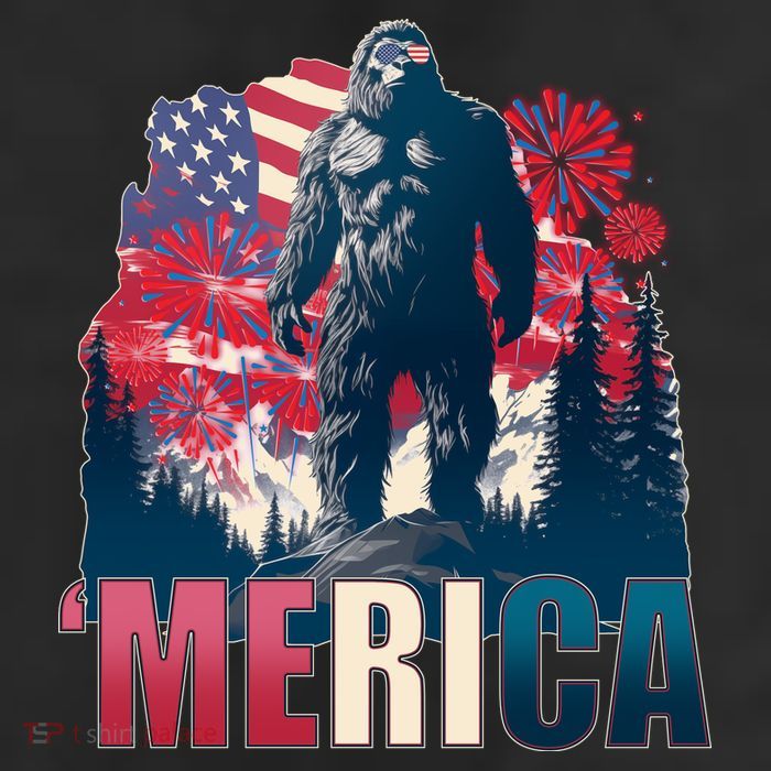 Patriotic Merica Bigfoot Sasquatch 11oz C Handle Ceramic Mug
