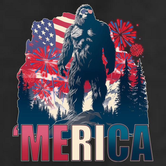 Patriotic Merica Bigfoot Sasquatch Microfiber Hand Towel