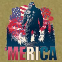 Patriotic Merica Bigfoot Sasquatch Garment-Dyed Women's Muscle Tee