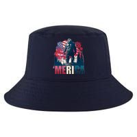 Patriotic Merica Bigfoot Sasquatch Cool Comfort Performance Bucket Hat