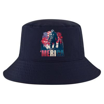 Patriotic Merica Bigfoot Sasquatch Cool Comfort Performance Bucket Hat