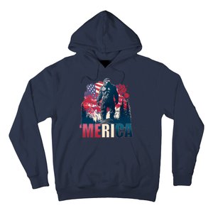 Patriotic Merica Bigfoot Sasquatch Hoodie