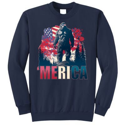 Patriotic Merica Bigfoot Sasquatch Sweatshirt