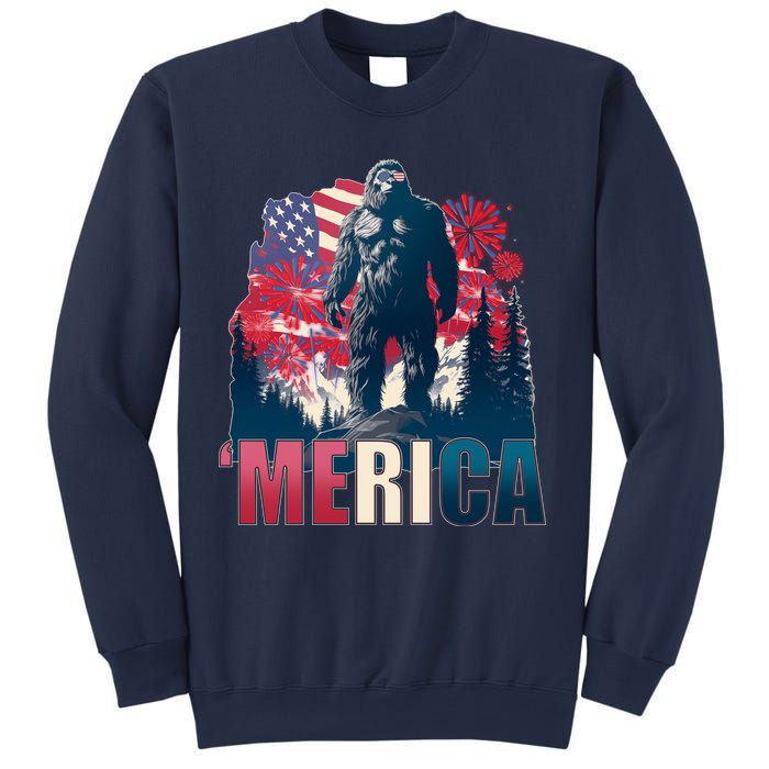 Patriotic Merica Bigfoot Sasquatch Sweatshirt