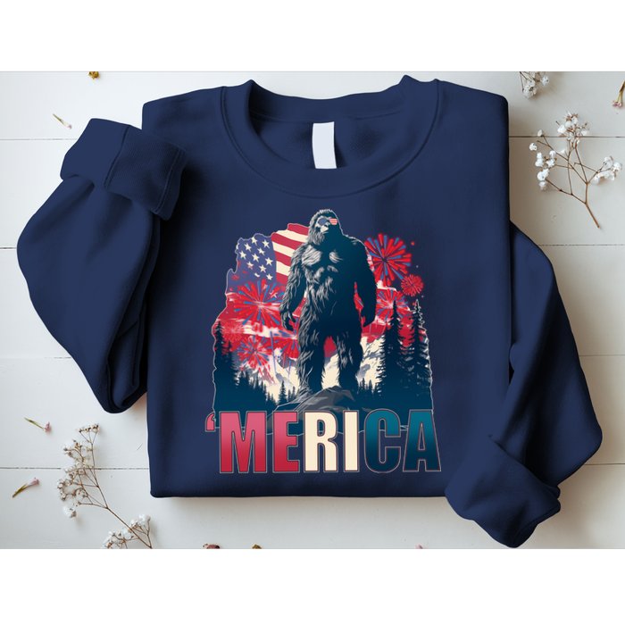 Patriotic Merica Bigfoot Sasquatch Sweatshirt