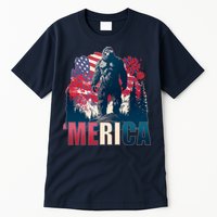 Patriotic Merica Bigfoot Sasquatch Tall T-Shirt