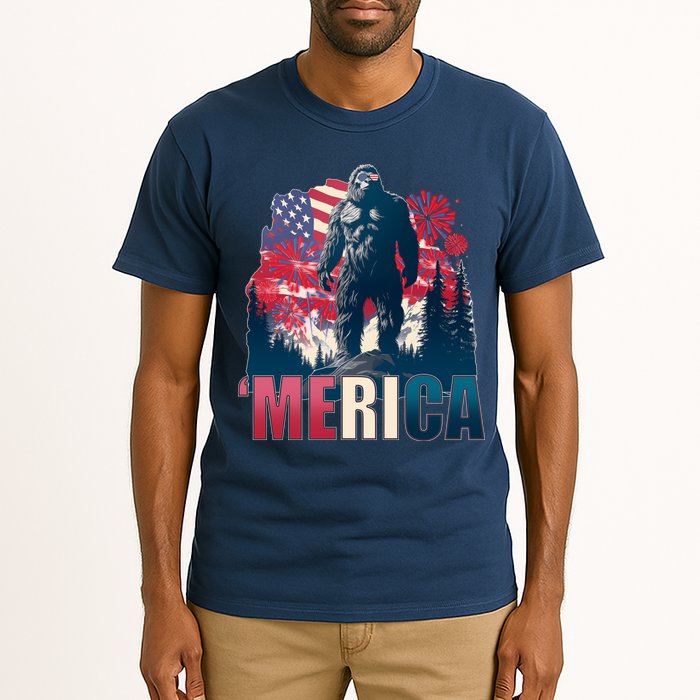 Patriotic Merica Bigfoot Sasquatch Tall T-Shirt