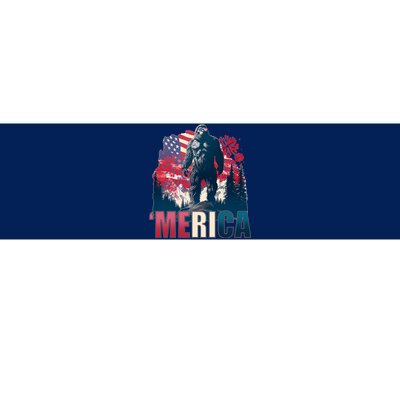 Patriotic Merica Bigfoot Sasquatch Bumper Sticker